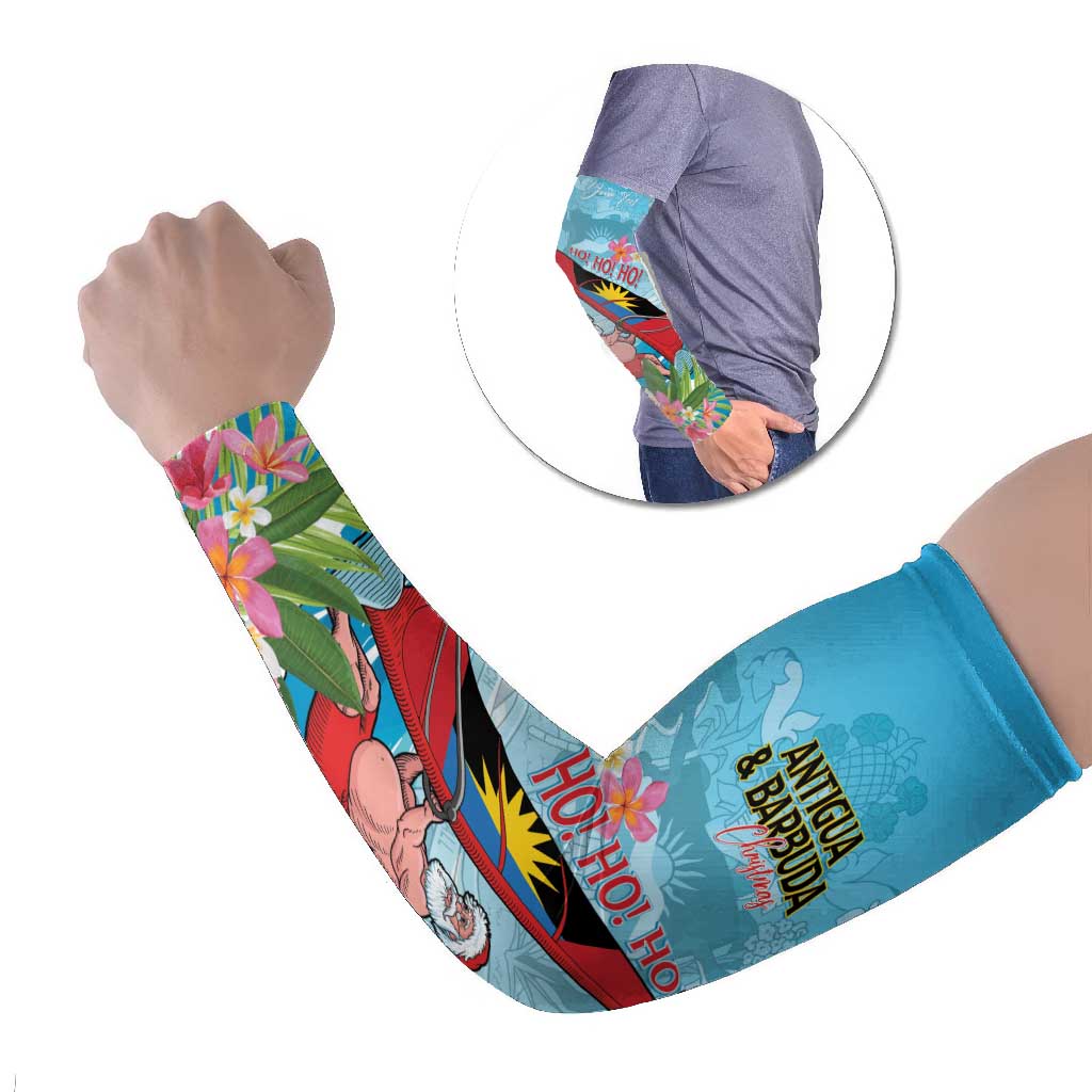 Personalized Antigua and Barbuda Christmas Arm Sleeves Windsurfing Santa Caribbean Tropical Style - Wonder Print Shop