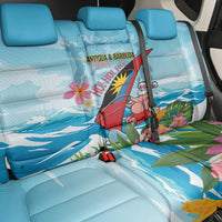 Personalized Antigua and Barbuda Christmas Back Car Seat Cover Windsurfing Santa Caribbean Tropical Style - Wonder Print Shop