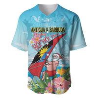 Personalized Antigua and Barbuda Christmas Baseball Jersey Windsurfing Santa Caribbean Tropical Style - Wonder Print Shop