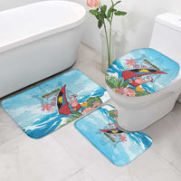 Personalized Antigua and Barbuda Christmas Bathroom Set Windsurfing Santa Caribbean Tropical Style - Wonder Print Shop