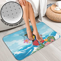 Personalized Antigua and Barbuda Christmas Bathroom Set Windsurfing Santa Caribbean Tropical Style - Wonder Print Shop