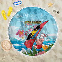 Personalized Antigua and Barbuda Christmas Beach Blanket Windsurfing Santa Caribbean Tropical Style - Wonder Print Shop