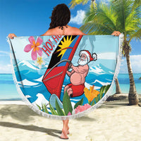 Personalized Antigua and Barbuda Christmas Beach Blanket Windsurfing Santa Caribbean Tropical Style - Wonder Print Shop