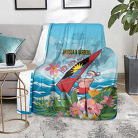 Personalized Antigua and Barbuda Christmas Blanket Windsurfing Santa Caribbean Tropical Style - Wonder Print Shop