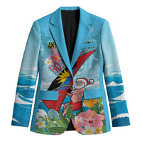 Personalized Antigua and Barbuda Christmas Blazer Windsurfing Santa Caribbean Tropical Style - Wonder Print Shop