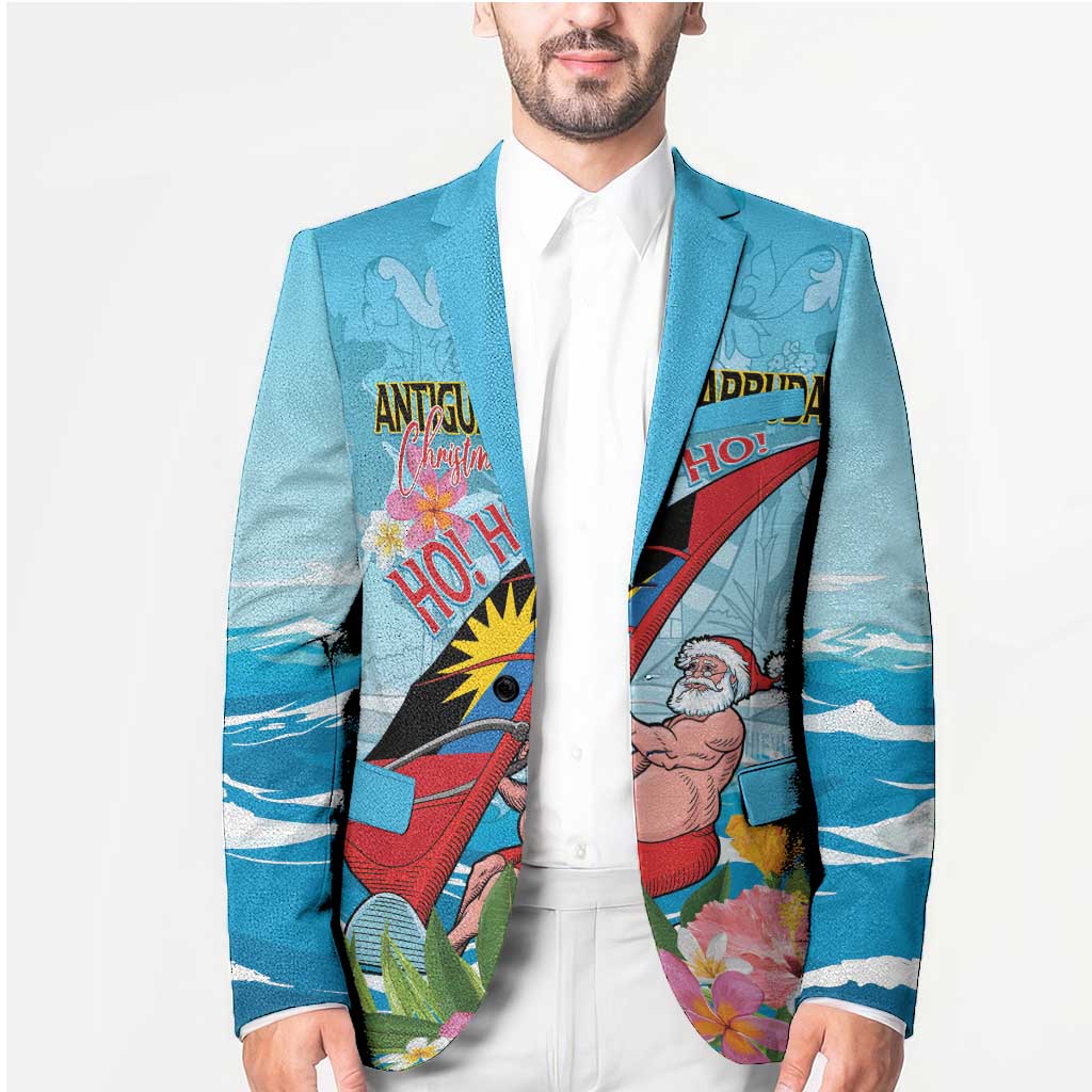 Personalized Antigua and Barbuda Christmas Blazer Windsurfing Santa Caribbean Tropical Style - Wonder Print Shop