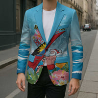 Personalized Antigua and Barbuda Christmas Blazer Windsurfing Santa Caribbean Tropical Style - Wonder Print Shop