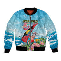 Personalized Antigua and Barbuda Christmas Bomber Jacket Windsurfing Santa Caribbean Tropical Style - Wonder Print Shop