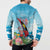 Personalized Antigua and Barbuda Christmas Button Sweatshirt Windsurfing Santa Caribbean Tropical Style - Wonder Print Shop