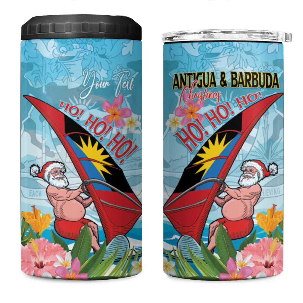Personalized Antigua and Barbuda Christmas 4 in 1 Can Cooler Tumbler Windsurfing Santa Caribbean Tropical Style - Wonder Print Shop