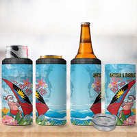 Personalized Antigua and Barbuda Christmas 4 in 1 Can Cooler Tumbler Windsurfing Santa Caribbean Tropical Style - Wonder Print Shop