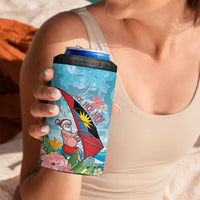 Personalized Antigua and Barbuda Christmas 4 in 1 Can Cooler Tumbler Windsurfing Santa Caribbean Tropical Style - Wonder Print Shop