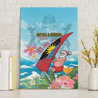 Personalized Antigua and Barbuda Christmas Canvas Wall Art Windsurfing Santa Caribbean Tropical Style - Wonder Print Shop