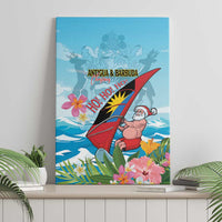 Personalized Antigua and Barbuda Christmas Canvas Wall Art Windsurfing Santa Caribbean Tropical Style - Wonder Print Shop