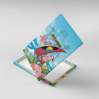 Personalized Antigua and Barbuda Christmas Canvas Wall Art Windsurfing Santa Caribbean Tropical Style - Wonder Print Shop