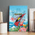 Personalized Antigua and Barbuda Christmas Canvas Wall Art Windsurfing Santa Caribbean Tropical Style - Wonder Print Shop