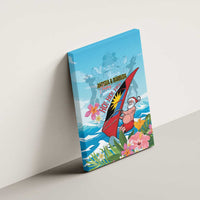 Personalized Antigua and Barbuda Christmas Canvas Wall Art Windsurfing Santa Caribbean Tropical Style - Wonder Print Shop