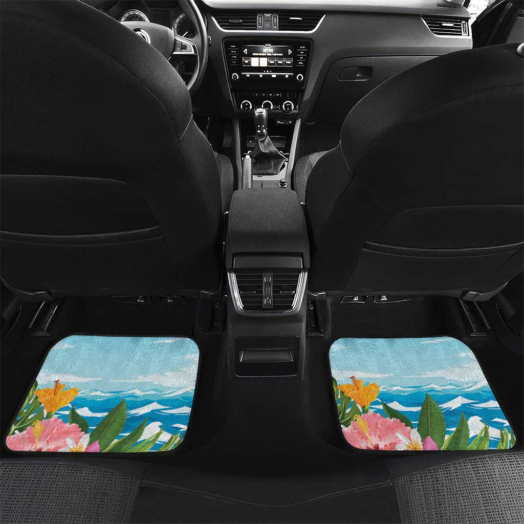 Personalized Antigua and Barbuda Christmas Car Mats Windsurfing Santa Caribbean Tropical Style - Wonder Print Shop