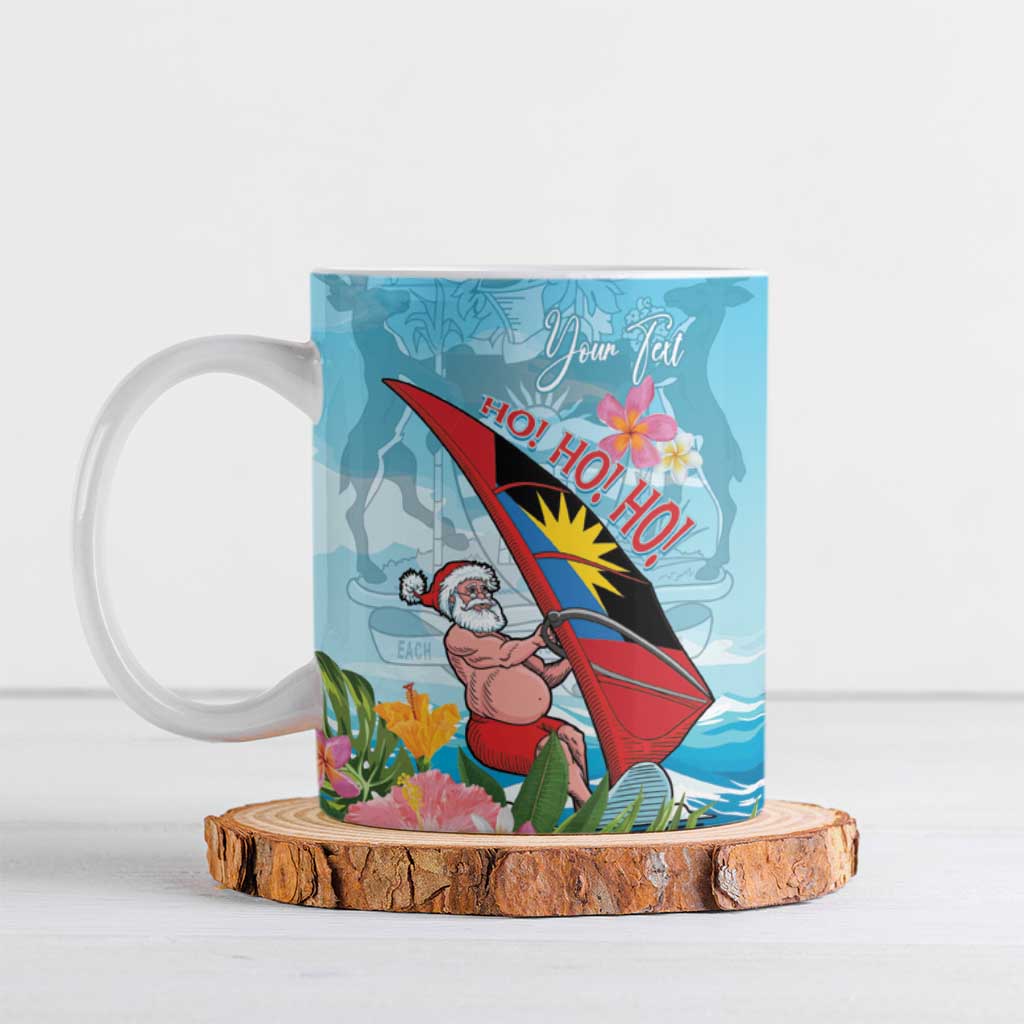 Personalized Antigua and Barbuda Christmas Ceramic Mug Windsurfing Santa Caribbean Tropical Style - Wonder Print Shop