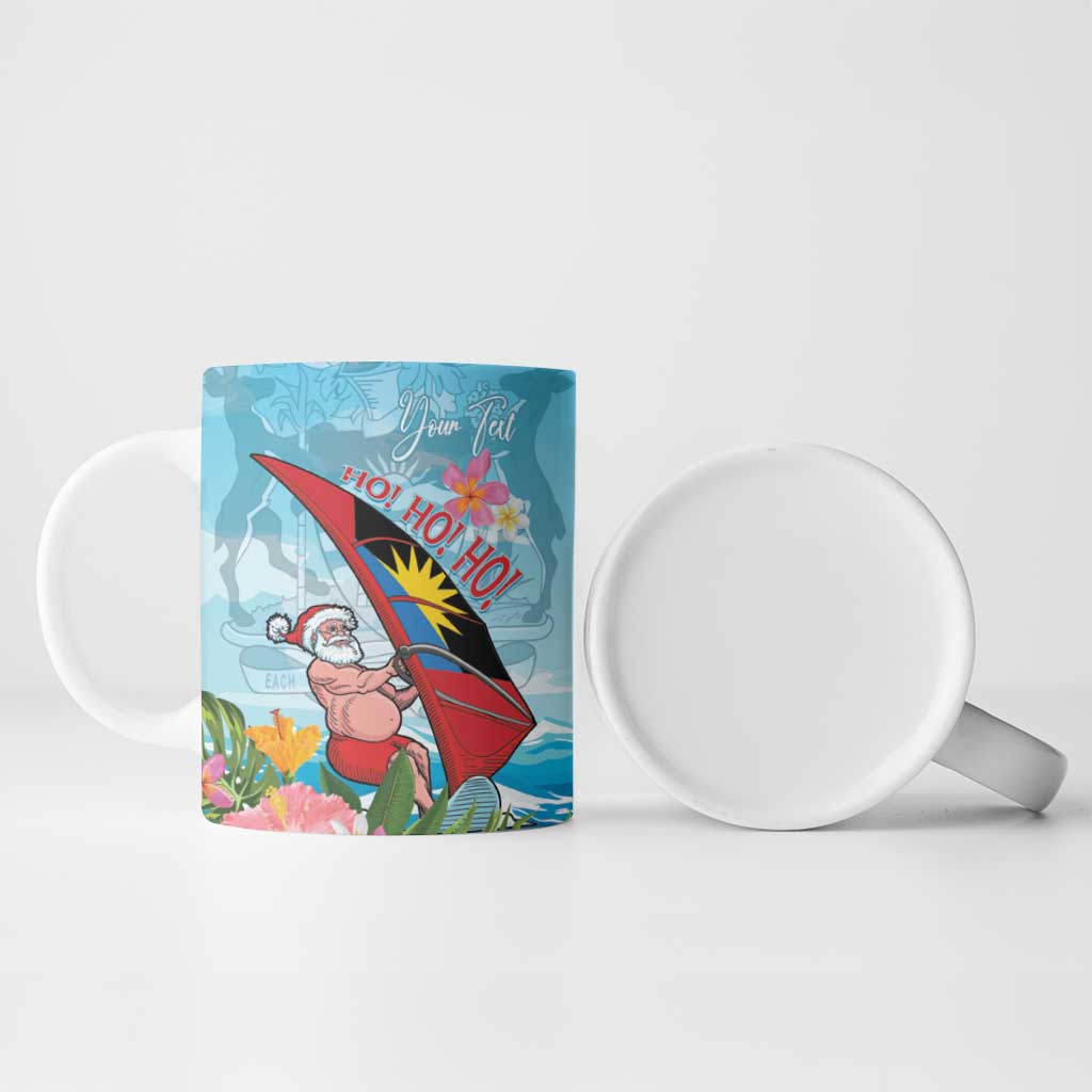 Personalized Antigua and Barbuda Christmas Ceramic Mug Windsurfing Santa Caribbean Tropical Style - Wonder Print Shop