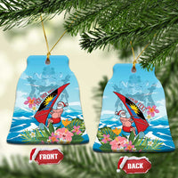 Personalized Antigua and Barbuda Christmas Ceramic Ornament Windsurfing Santa Caribbean Tropical Style - Wonder Print Shop