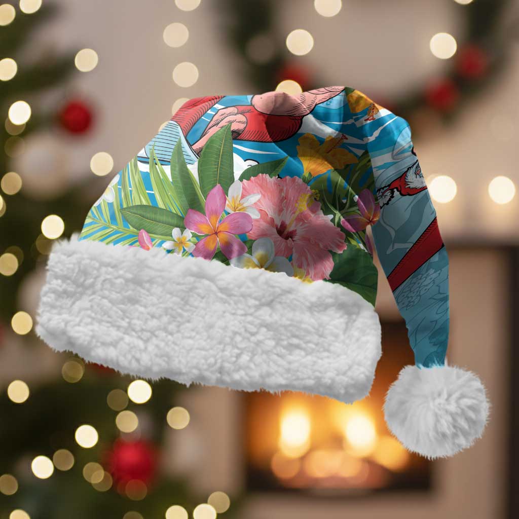 Personalized Antigua and Barbuda Christmas Santa Hat Windsurfing Santa Caribbean Tropical Style - Wonder Print Shop