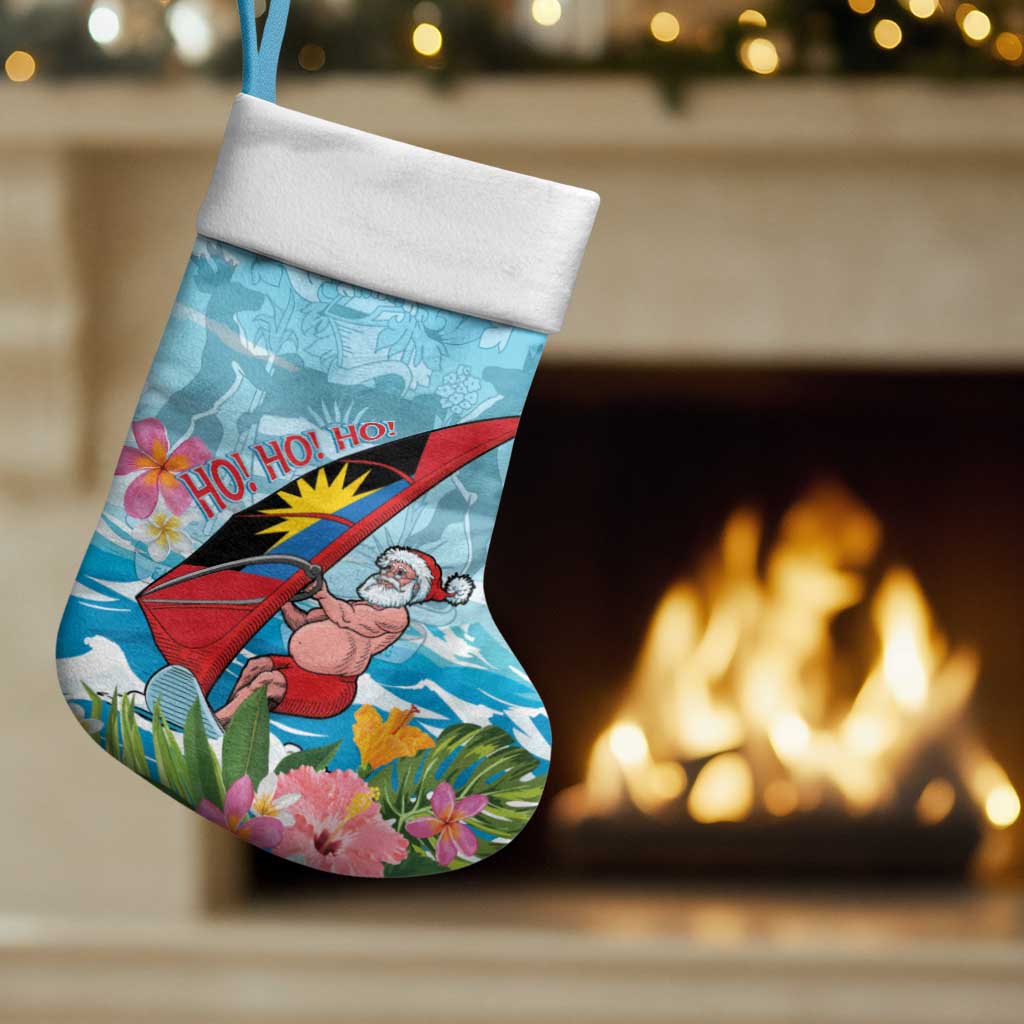 Personalized Antigua and Barbuda Christmas Stocking Windsurfing Santa Caribbean Tropical Style - Wonder Print Shop