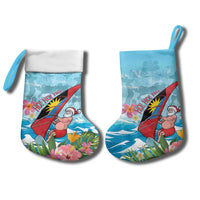 Personalized Antigua and Barbuda Christmas Stocking Windsurfing Santa Caribbean Tropical Style - Wonder Print Shop