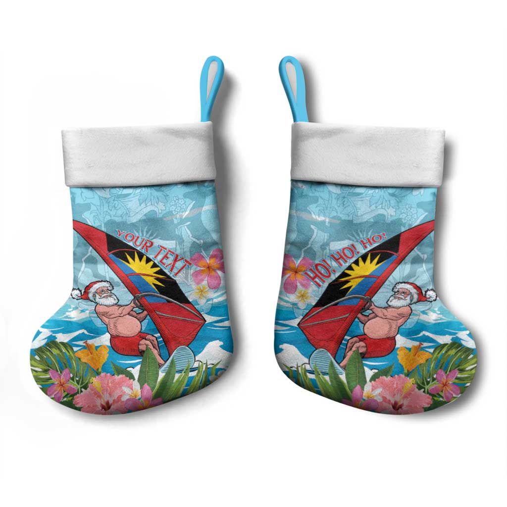 Personalized Antigua and Barbuda Christmas Stocking Windsurfing Santa Caribbean Tropical Style - Wonder Print Shop