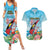 Personalized Antigua and Barbuda Christmas Couples Matching Summer Maxi Dress and Hawaiian Shirt Windsurfing Santa Caribbean Tropical Style - Wonder Print Shop