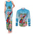 Personalized Antigua and Barbuda Christmas Couples Matching Tank Maxi Dress and Long Sleeve Button Shirt Windsurfing Santa Caribbean Tropical Style - Wonder Print Shop