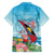 Personalized Antigua and Barbuda Christmas Family Matching Long Sleeve Bodycon Dress and Hawaiian Shirt Windsurfing Santa Caribbean Tropical Style - Wonder Print Shop