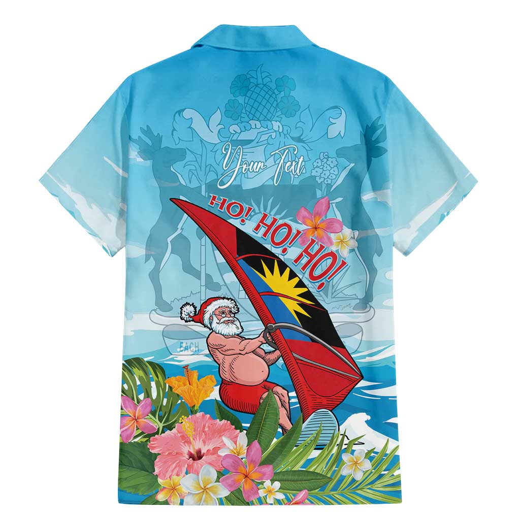 Personalized Antigua and Barbuda Christmas Family Matching Mermaid Dress and Hawaiian Shirt Windsurfing Santa Caribbean Tropical Style - Wonder Print Shop