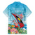 Personalized Antigua and Barbuda Christmas Family Matching Mermaid Dress and Hawaiian Shirt Windsurfing Santa Caribbean Tropical Style - Wonder Print Shop