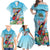 Personalized Antigua and Barbuda Christmas Family Matching Off Shoulder Maxi Dress and Hawaiian Shirt Windsurfing Santa Caribbean Tropical Style - Wonder Print Shop