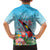 Personalized Antigua and Barbuda Christmas Family Matching Short Sleeve Bodycon Dress and Hawaiian Shirt Windsurfing Santa Caribbean Tropical Style - Wonder Print Shop