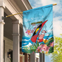 Personalized Antigua and Barbuda Christmas Garden Flag Windsurfing Santa Caribbean Tropical Style - Wonder Print Shop