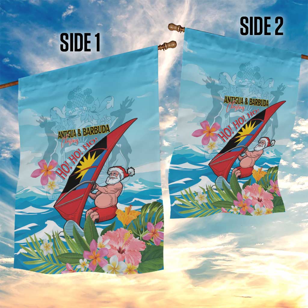 Personalized Antigua and Barbuda Christmas Garden Flag Windsurfing Santa Caribbean Tropical Style - Wonder Print Shop