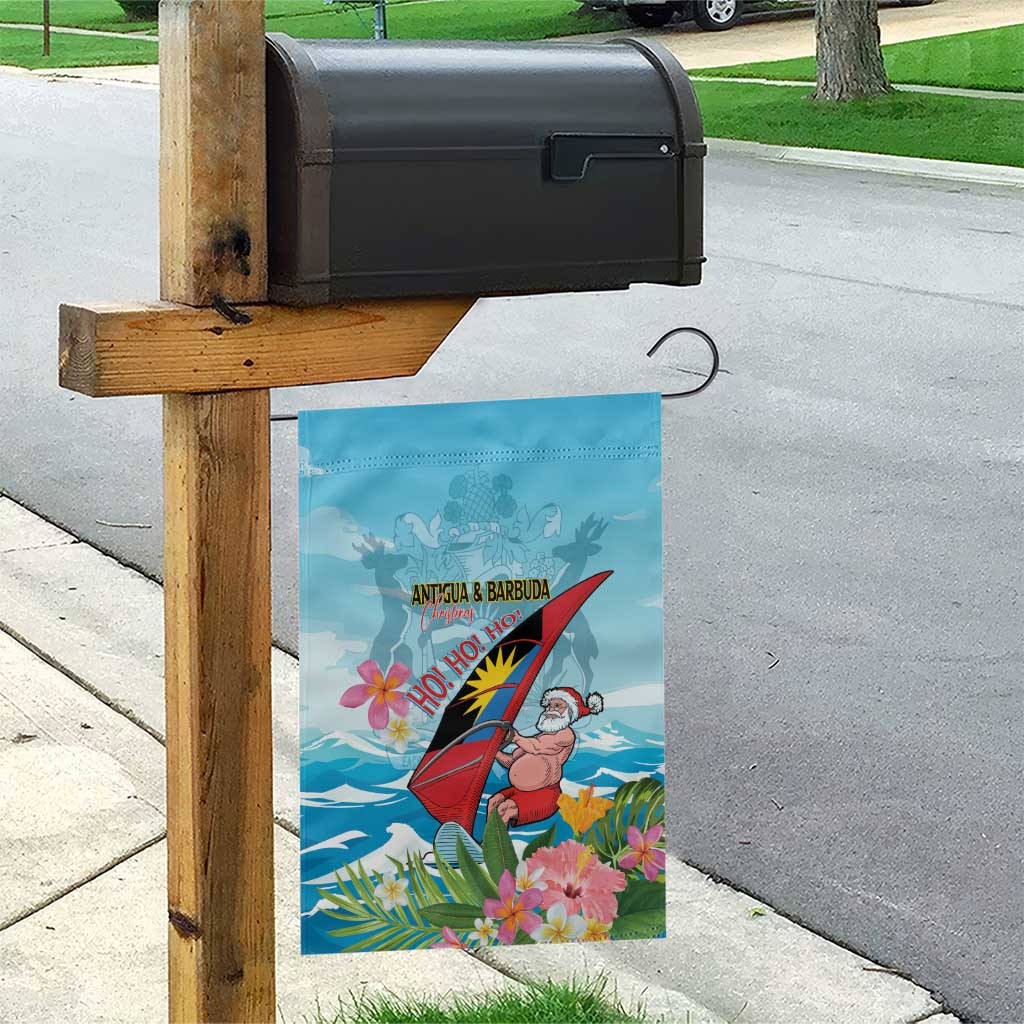 Personalized Antigua and Barbuda Christmas Garden Flag Windsurfing Santa Caribbean Tropical Style - Wonder Print Shop