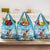 Personalized Antigua and Barbuda Christmas Grocery Bag Windsurfing Santa Caribbean Tropical Style - Wonder Print Shop