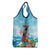 Personalized Antigua and Barbuda Christmas Grocery Bag Windsurfing Santa Caribbean Tropical Style - Wonder Print Shop