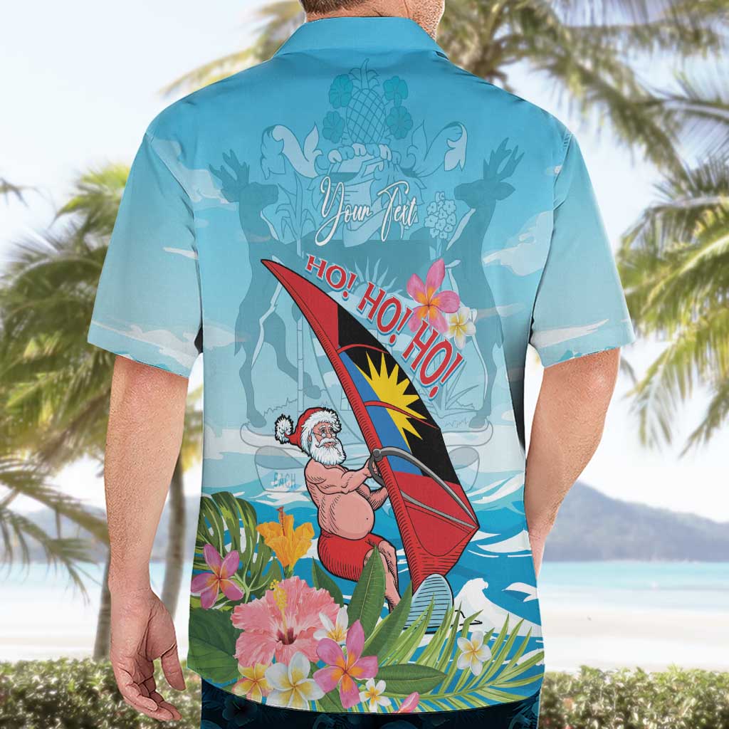 Personalized Antigua and Barbuda Christmas Hawaiian Shirt Windsurfing Santa Caribbean Tropical Style - Wonder Print Shop