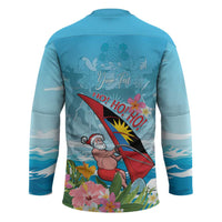 Personalized Antigua and Barbuda Christmas Hockey Jersey Windsurfing Santa Caribbean Tropical Style - Wonder Print Shop