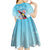 Personalized Antigua and Barbuda Christmas Kid Short Sleeve Dress Windsurfing Santa Caribbean Tropical Style - Wonder Print Shop