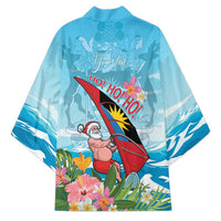 Personalized Antigua and Barbuda Christmas Kimono Windsurfing Santa Caribbean Tropical Style - Wonder Print Shop