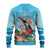 Personalized Antigua and Barbuda Christmas Ugly Christmas Sweater Windsurfing Santa Caribbean Tropical Style - Wonder Print Shop