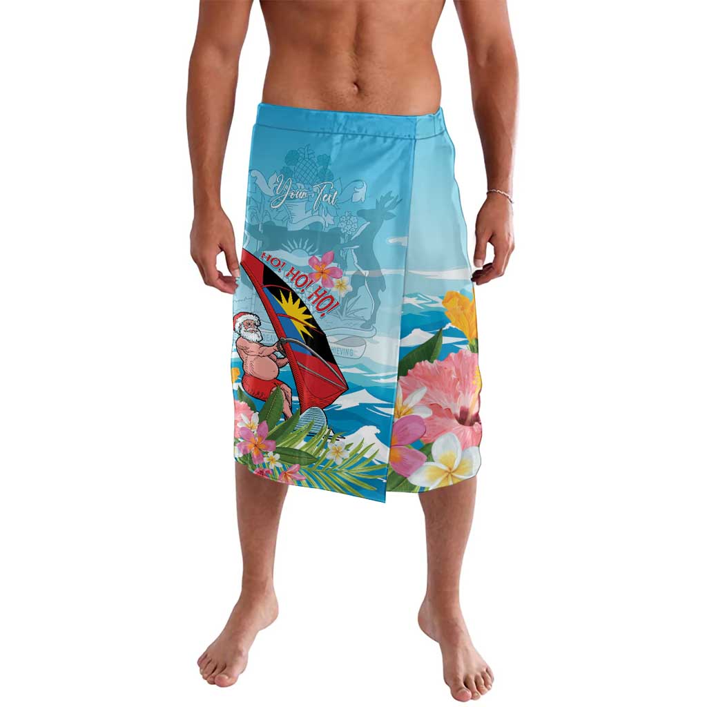 Personalized Antigua and Barbuda Christmas Lavalava Windsurfing Santa Caribbean Tropical Style - Wonder Print Shop