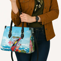 Personalized Antigua and Barbuda Christmas Leather Bag Windsurfing Santa Caribbean Tropical Style - Wonder Print Shop