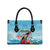 Personalized Antigua and Barbuda Christmas Leather Bag Windsurfing Santa Caribbean Tropical Style - Wonder Print Shop
