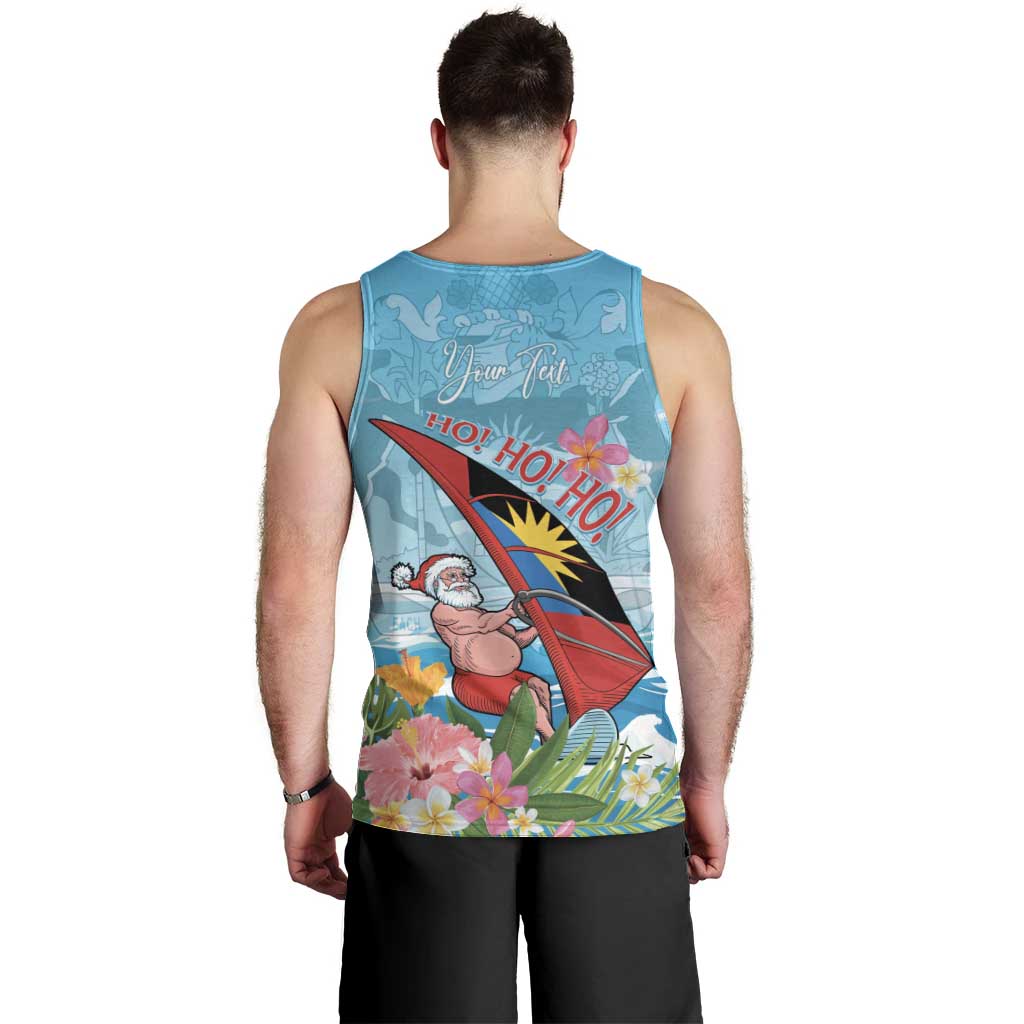 Personalized Antigua and Barbuda Christmas Men Tank Top Windsurfing Santa Caribbean Tropical Style - Wonder Print Shop